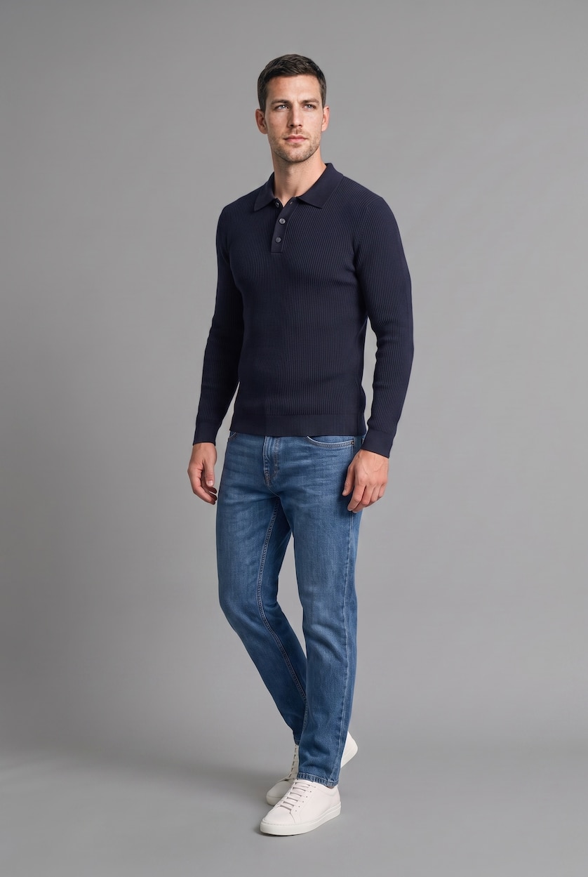 Man NAVY Standard Fit Knitwear Pullover