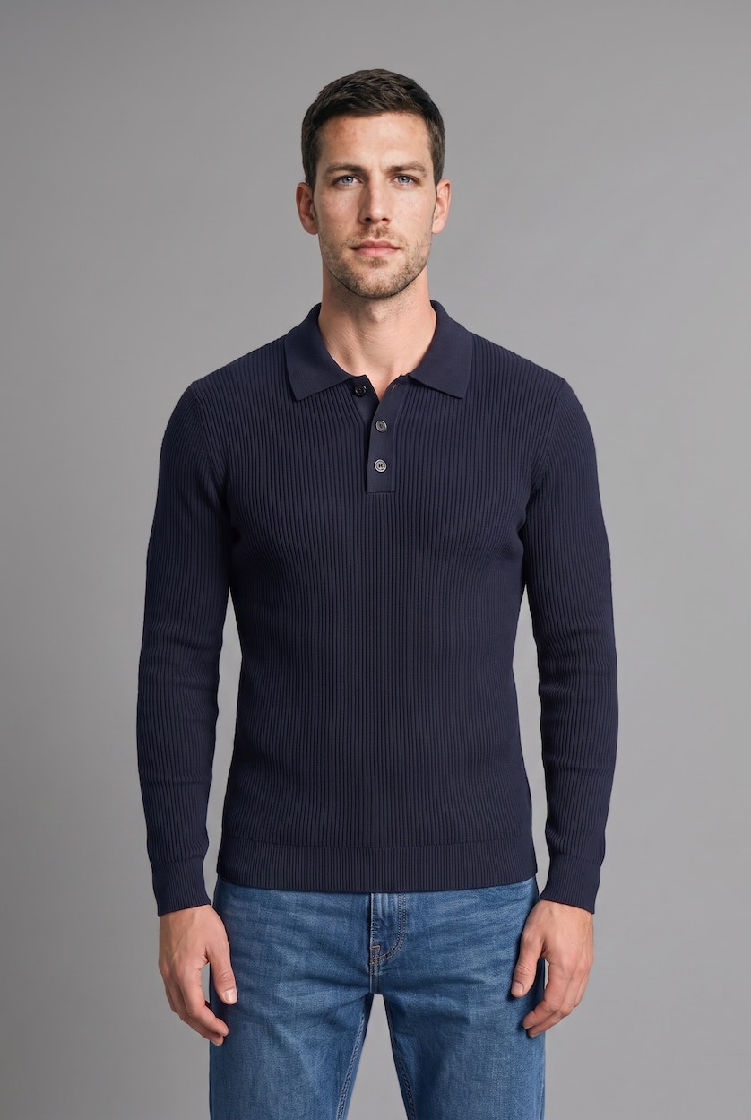 Man NAVY Standard Fit Knitwear Pullover