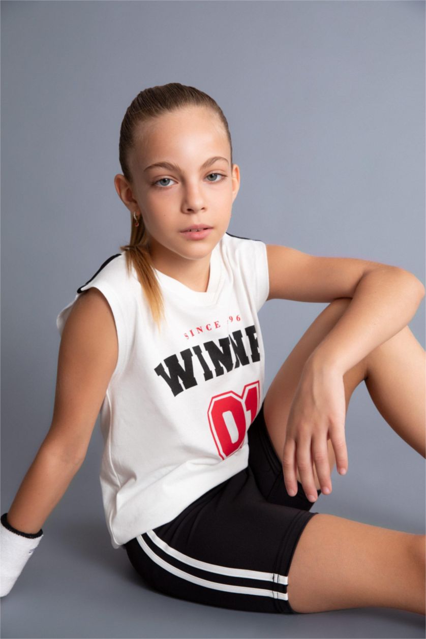 بناتي أسود بنطلون ليجن بناتي بايكر مضلع أسود