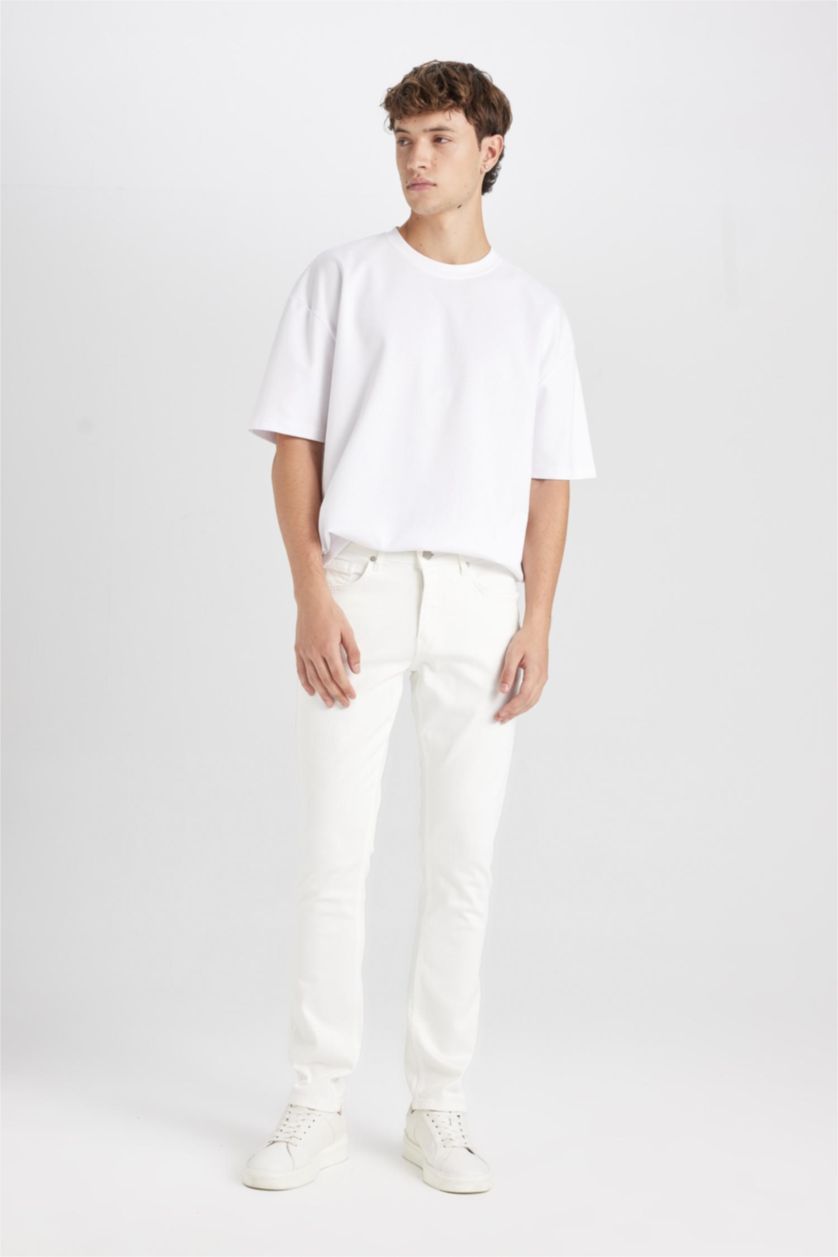 Man White Pedro Slim Fit Normal Waist Narrow Leg Jeans