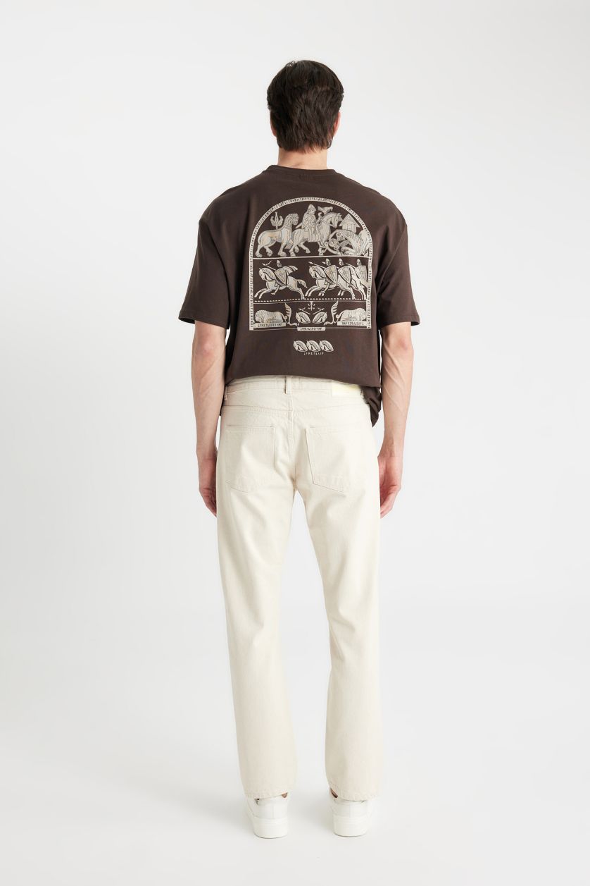 Man Sand Straight Fit Normal Mold Normal Waist Pipe Leg Jeans