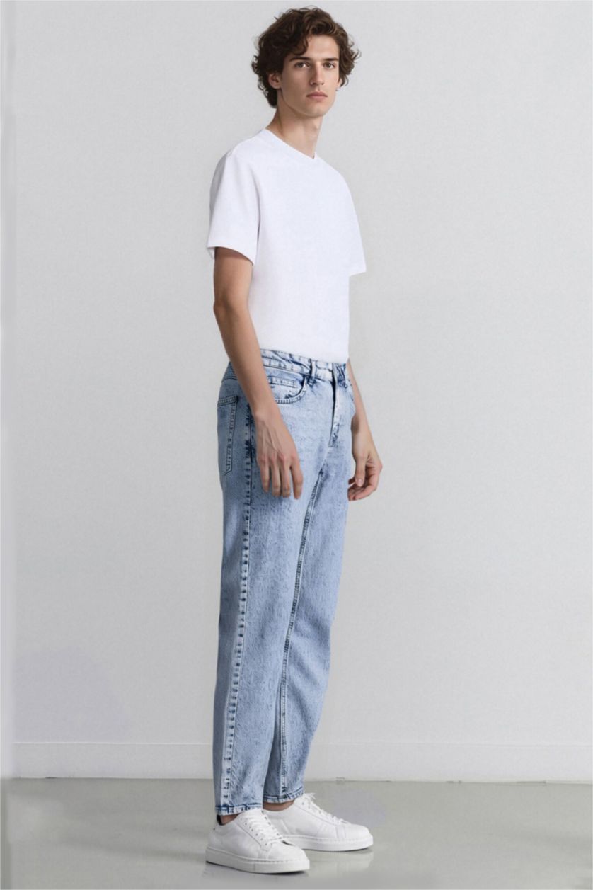 MAN Light Blue Slim Tapered Fit Skinny Leg Jeans