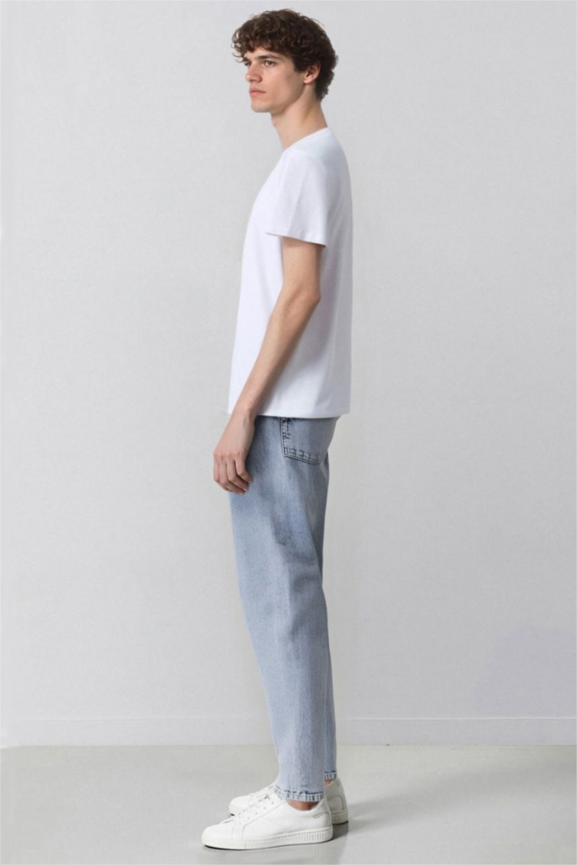 MAN Light Blue Slim Tapered Fit Skinny Leg Jeans