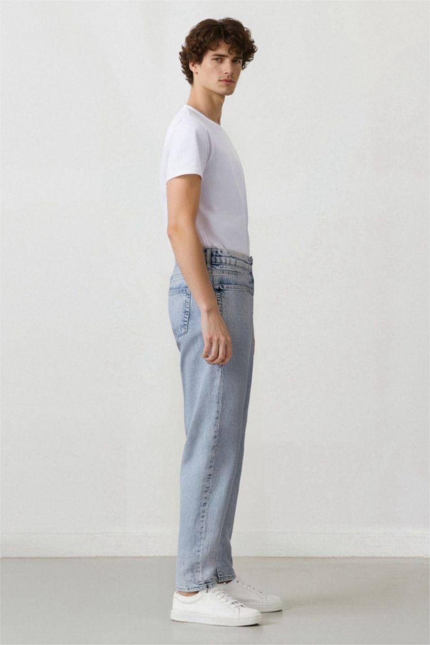 MAN Light Blue Slim Tapered Fit Skinny Leg Jeans