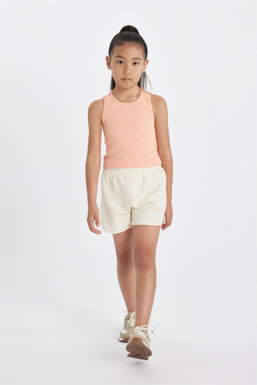 Kız Çocuk - Genç Kız Ekru Baskılı Şort Kız Çocuk