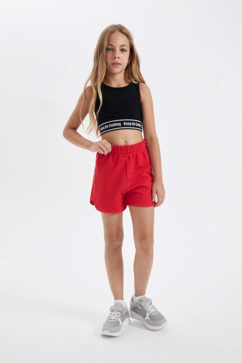 Kız Çocuk - Genç Kız Kırmızı Kız Çocuk Baskılı Şort