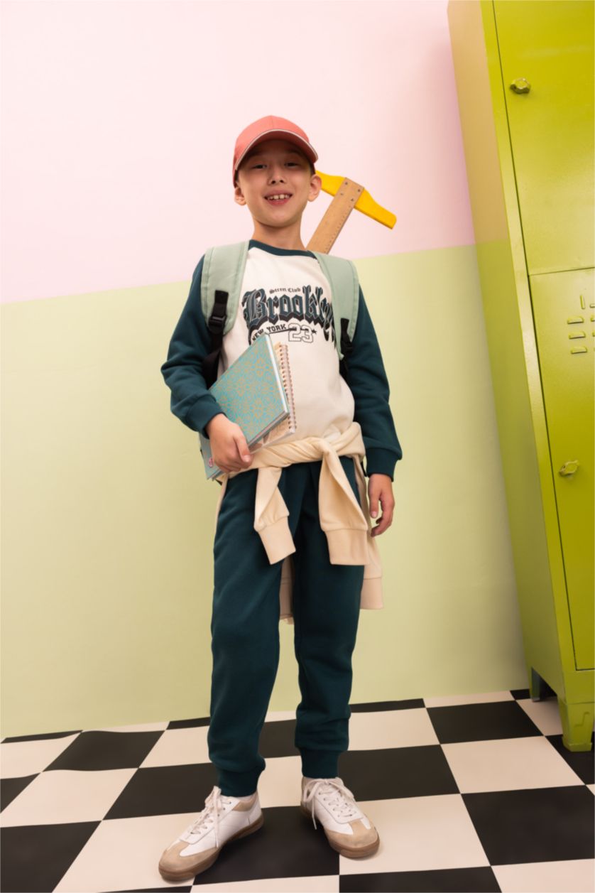 Young Boys - Teen Boys Green Boy Printed Sweatshirt Sweatpants 2 Piece Set