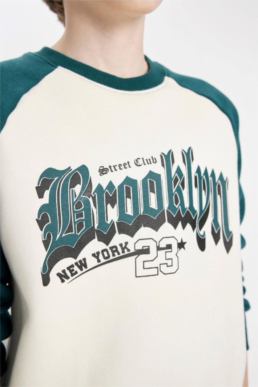 Young Boys - Teen Boys Green Boy Printed Sweatshirt Sweatpants 2 Piece Set