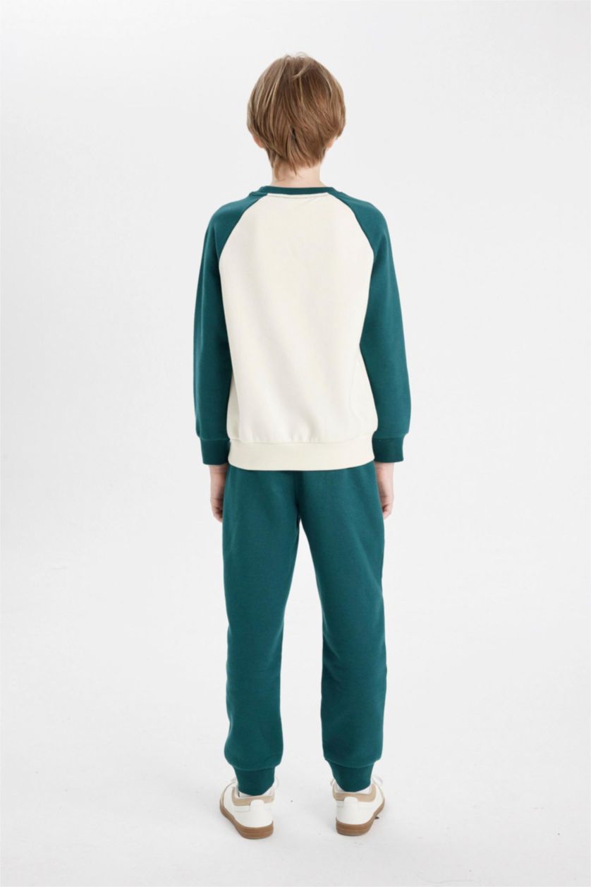 Young Boys - Teen Boys Green Boy Printed Sweatshirt Sweatpants 2 Piece Set