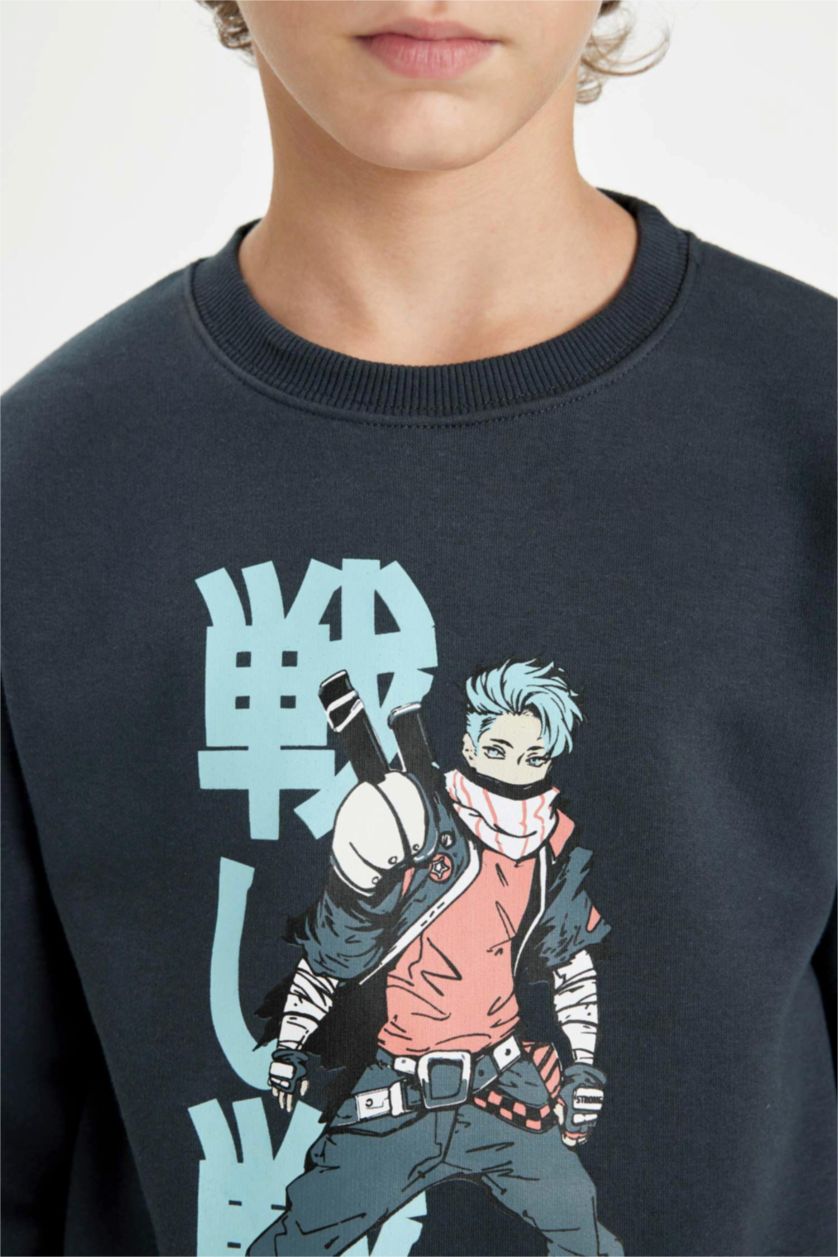 GARÇONS Anthracite Ensemble Sweat-shirt imprimé et jogging pour Garçon