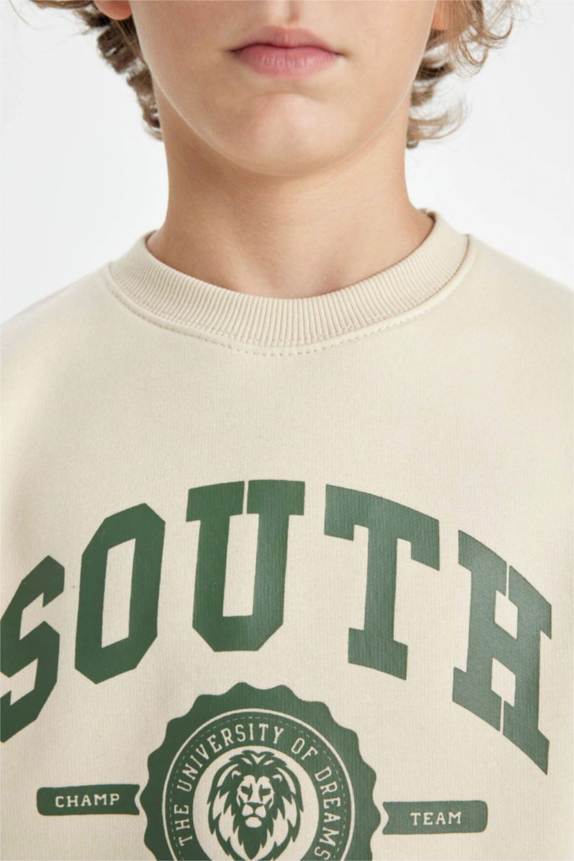 GARÇONS Beige Ensemble Sweat-shirt imprimé et Sweatpants pour Garçon