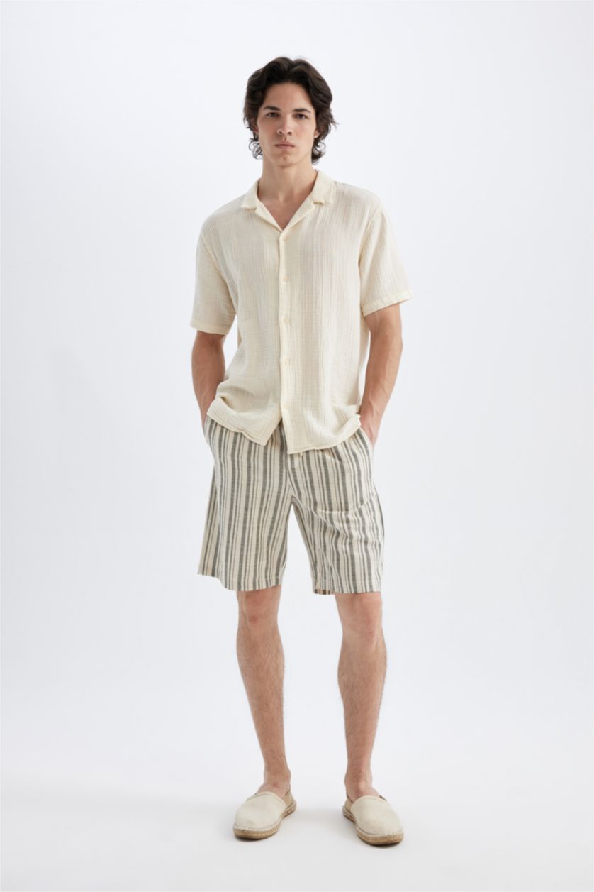 Man Sand Regular Fit Cotton Bermuda Shorts