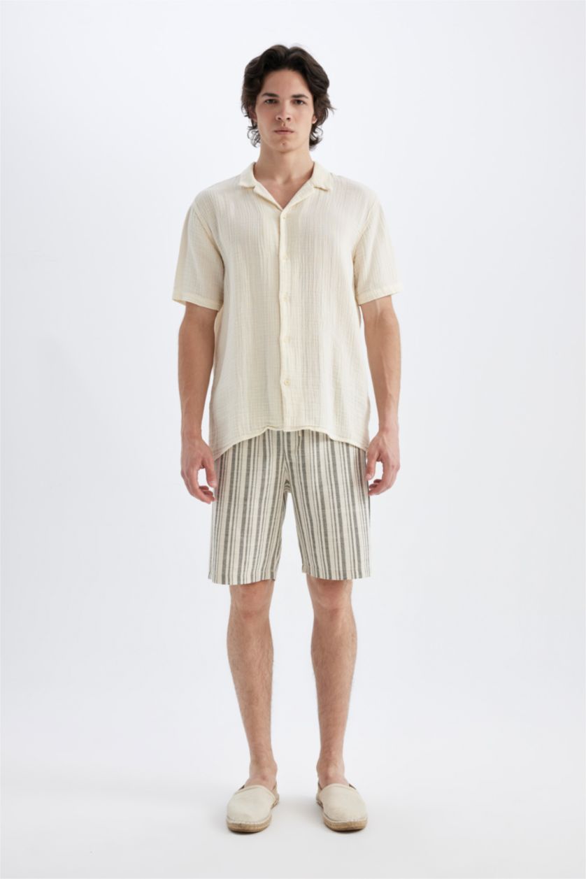 Man Sand Regular Fit Cotton Bermuda Shorts