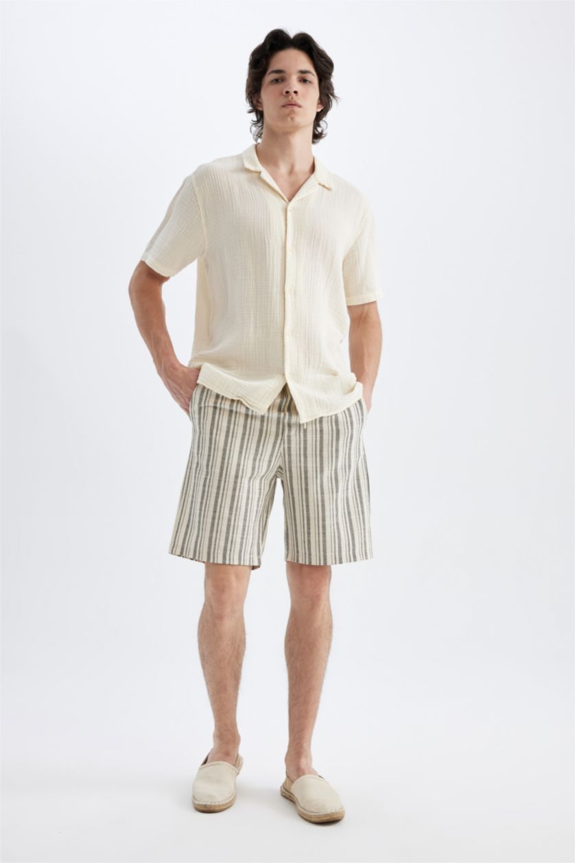 Man Sand Regular Fit Cotton Bermuda Shorts