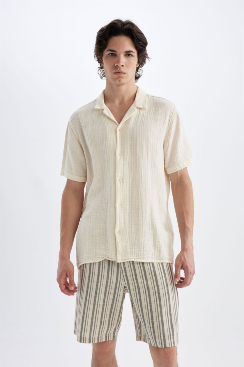 Man Sand Regular Fit Cotton Bermuda Shorts