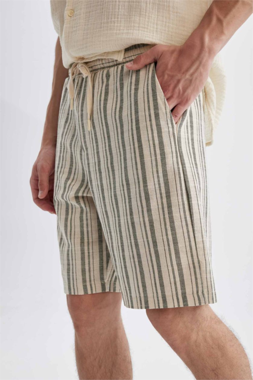 Man Sand Regular Fit Cotton Bermuda Shorts