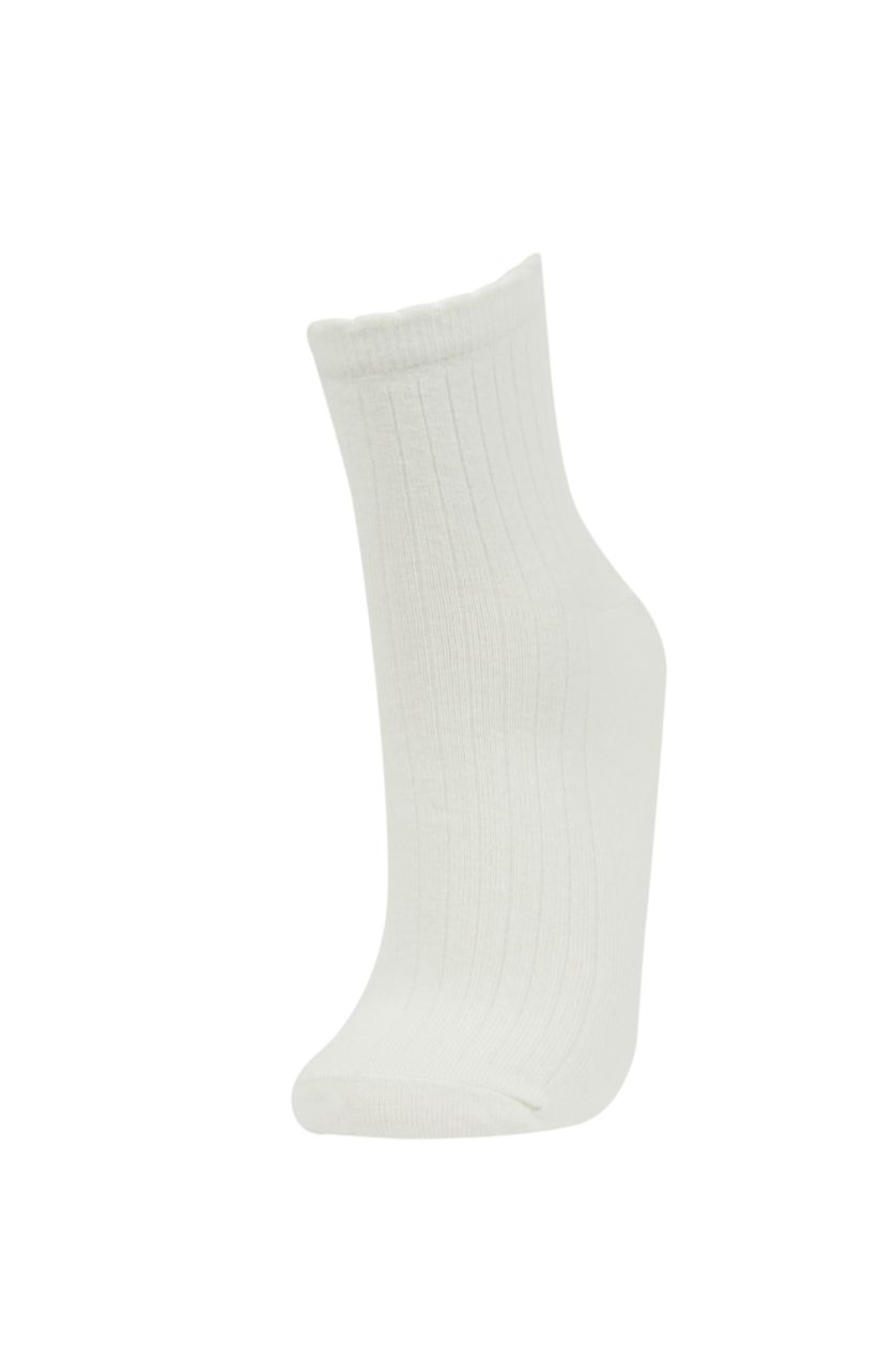 نساء أبيض 5 Piece Cotton Short Socks