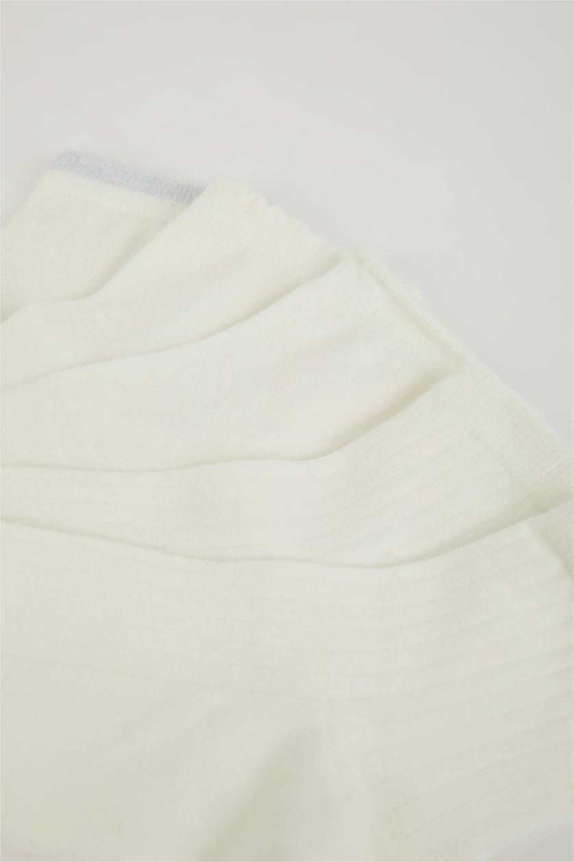 نساء أبيض 5 Piece Cotton Short Socks