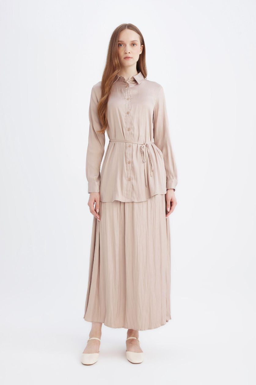 نساء بيج فاتح تنورة ماكسي ستان قصة A