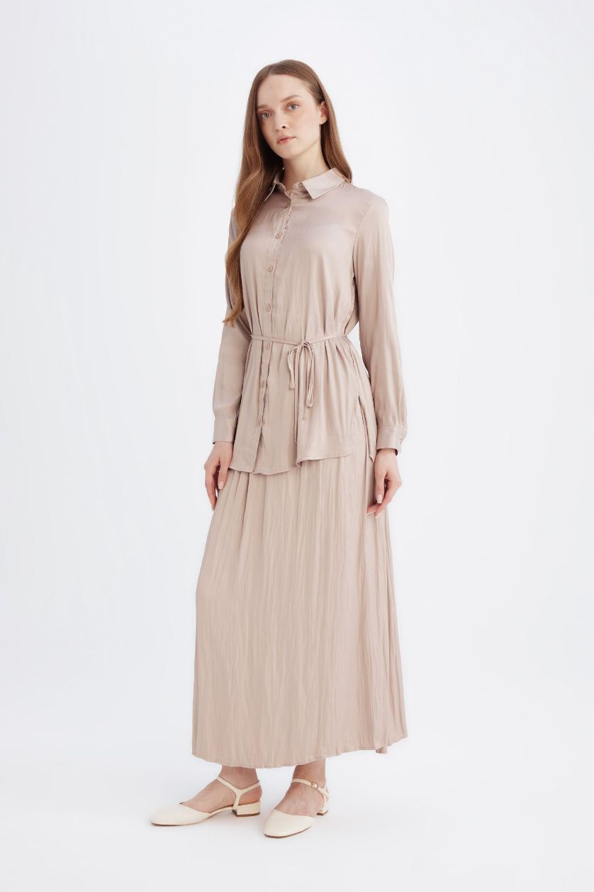 نساء بيج فاتح تنورة ماكسي ستان قصة A