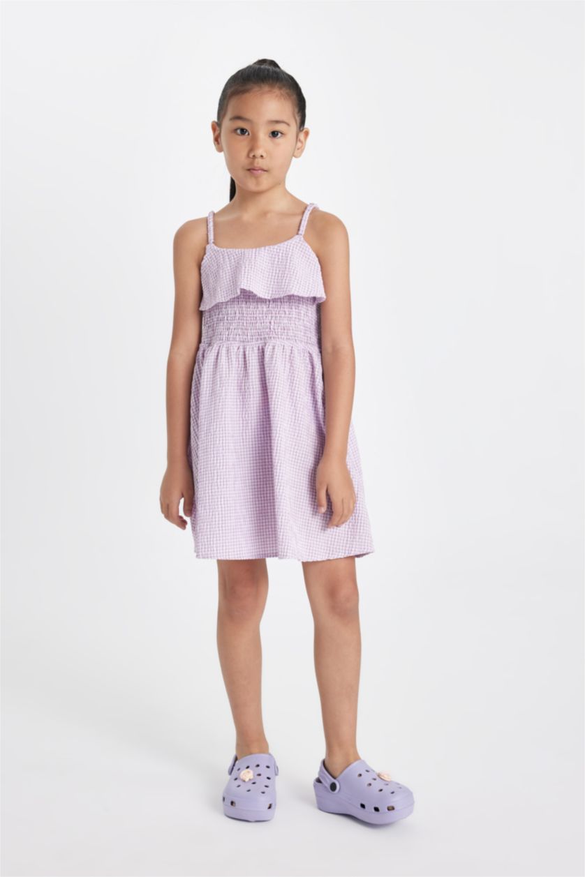 FILLES Violet Robe à Bretelles pour Fille
