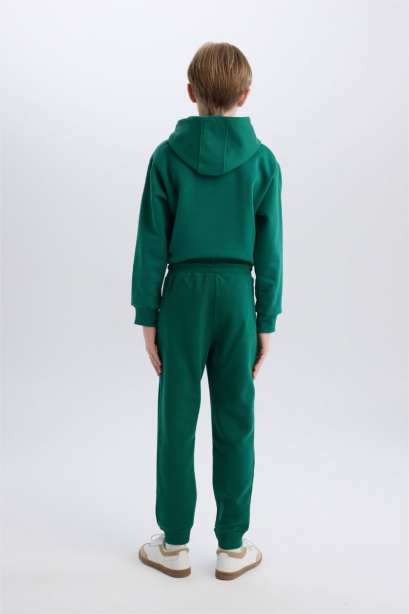 BOYS & TEENS Green Boy Printed Waist Tie Elastic Leg Pocket Jogger Sweatpants