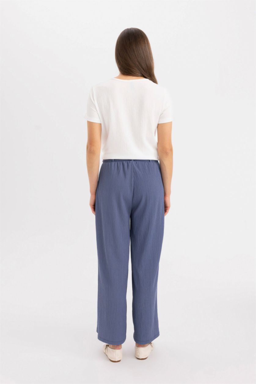 WOMAN Light Indigo Culotte Fit Wide Leg Capri