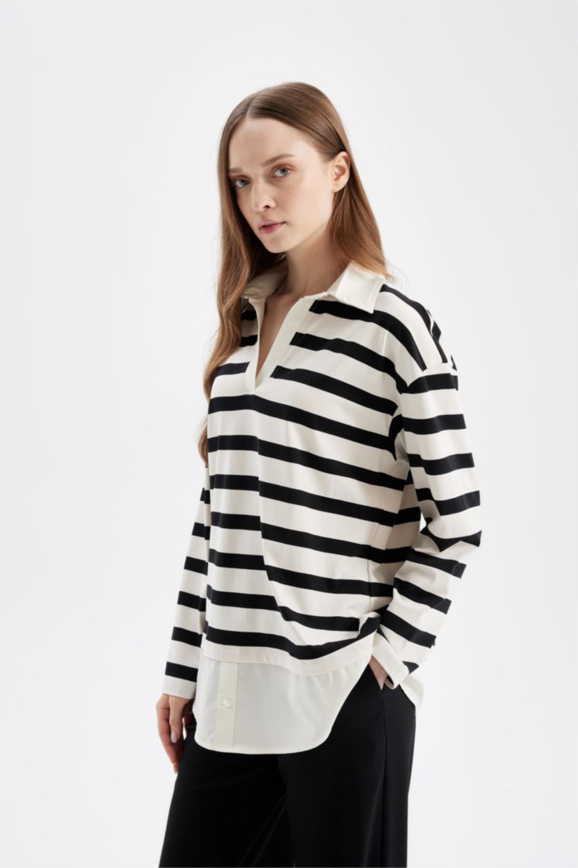 WOMAN Black Regular Fit Long Sleeve Tunic