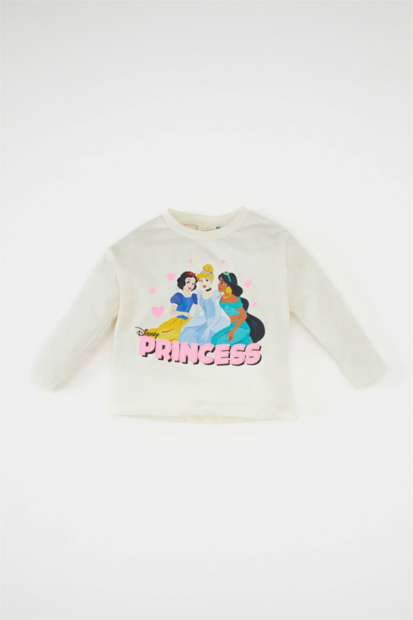 Сәби Қыз экру Сәби Қыз Disney Princess велосипед мойыны ұзын жеңді Ұзын жеңді футболка