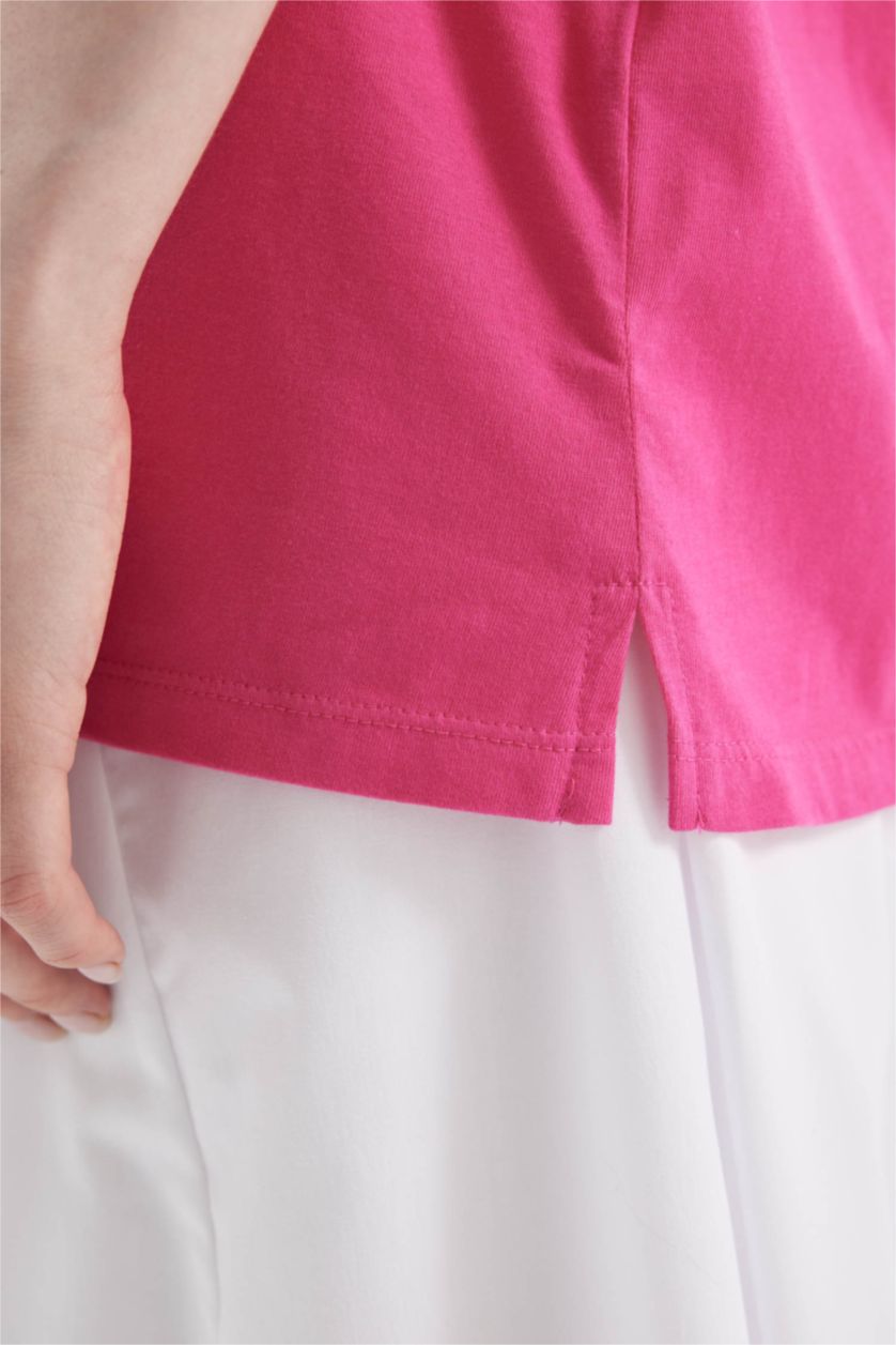 WOMAN Pink Regular Fit Printed Short Sleeve Tunic