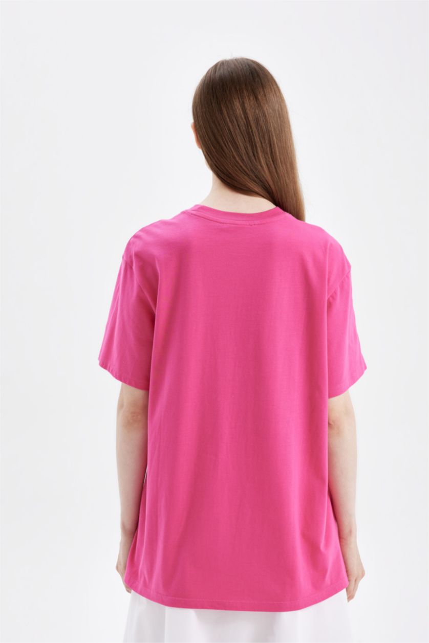 WOMAN Pink Regular Fit Printed Short Sleeve Tunic