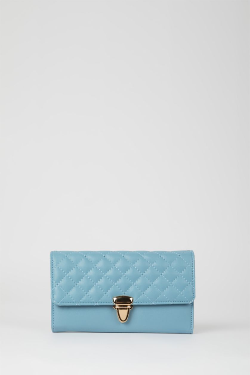 نساء أزرق محفظة نسائي جلد صناعي مبطن