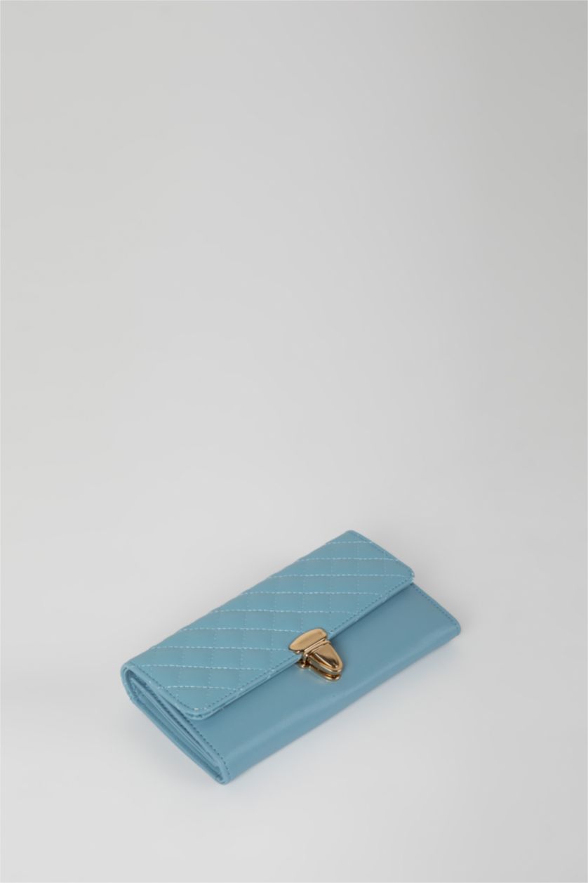 نساء أزرق محفظة نسائي جلد صناعي مبطن