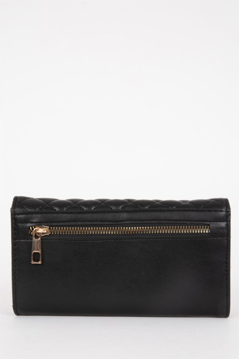 نساء أسود محفظة نسائي جلد صناعي مبطن