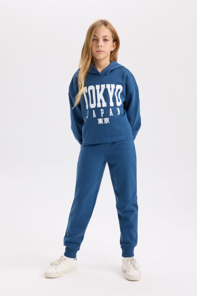 GIRLS & TEENS Indigo Girl Printed Thick Sweatshirt Jogger Sweatpants 2 Piece Set