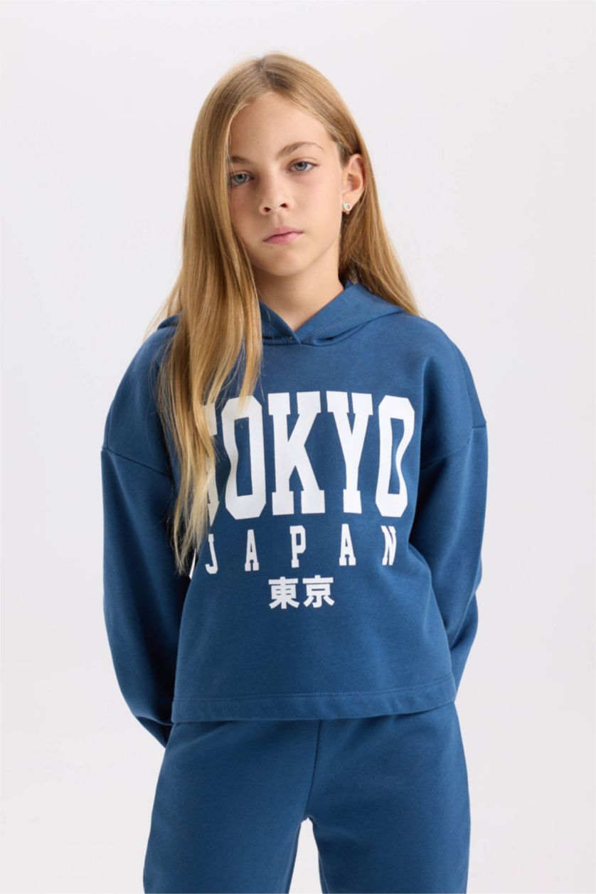 GIRLS & TEENS Indigo Girl Printed Thick Sweatshirt Jogger Sweatpants 2 Piece Set