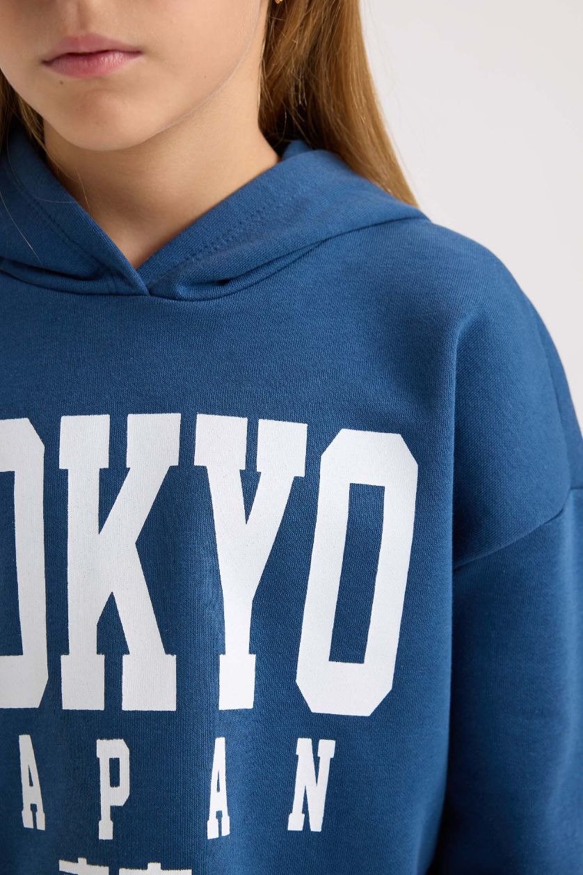 GIRLS & TEENS Indigo Girl Printed Thick Sweatshirt Jogger Sweatpants 2 Piece Set