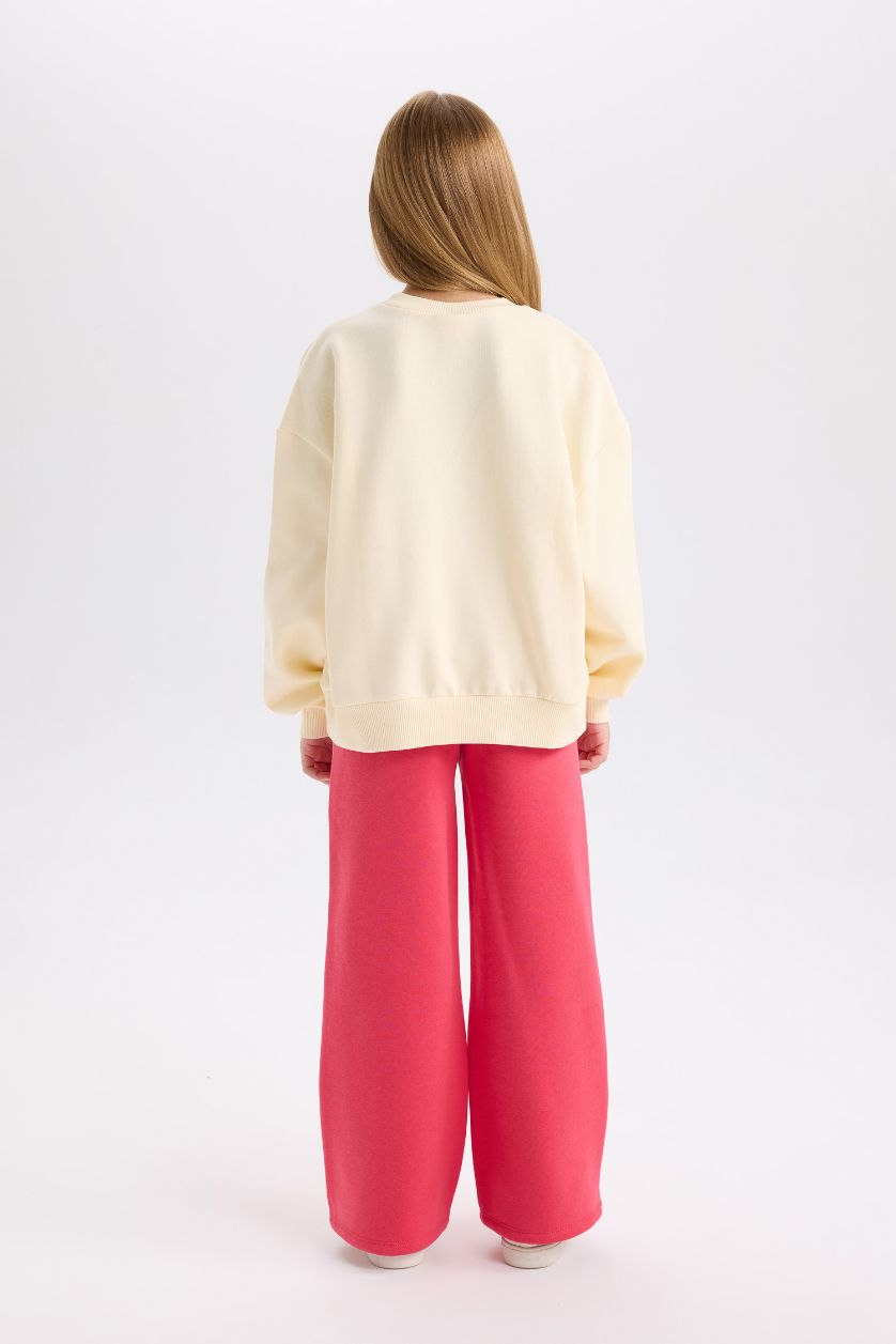 بناتي أصفر فاتح طقم بناتي سويت شيرت وسويت بانتس - قطعتين
