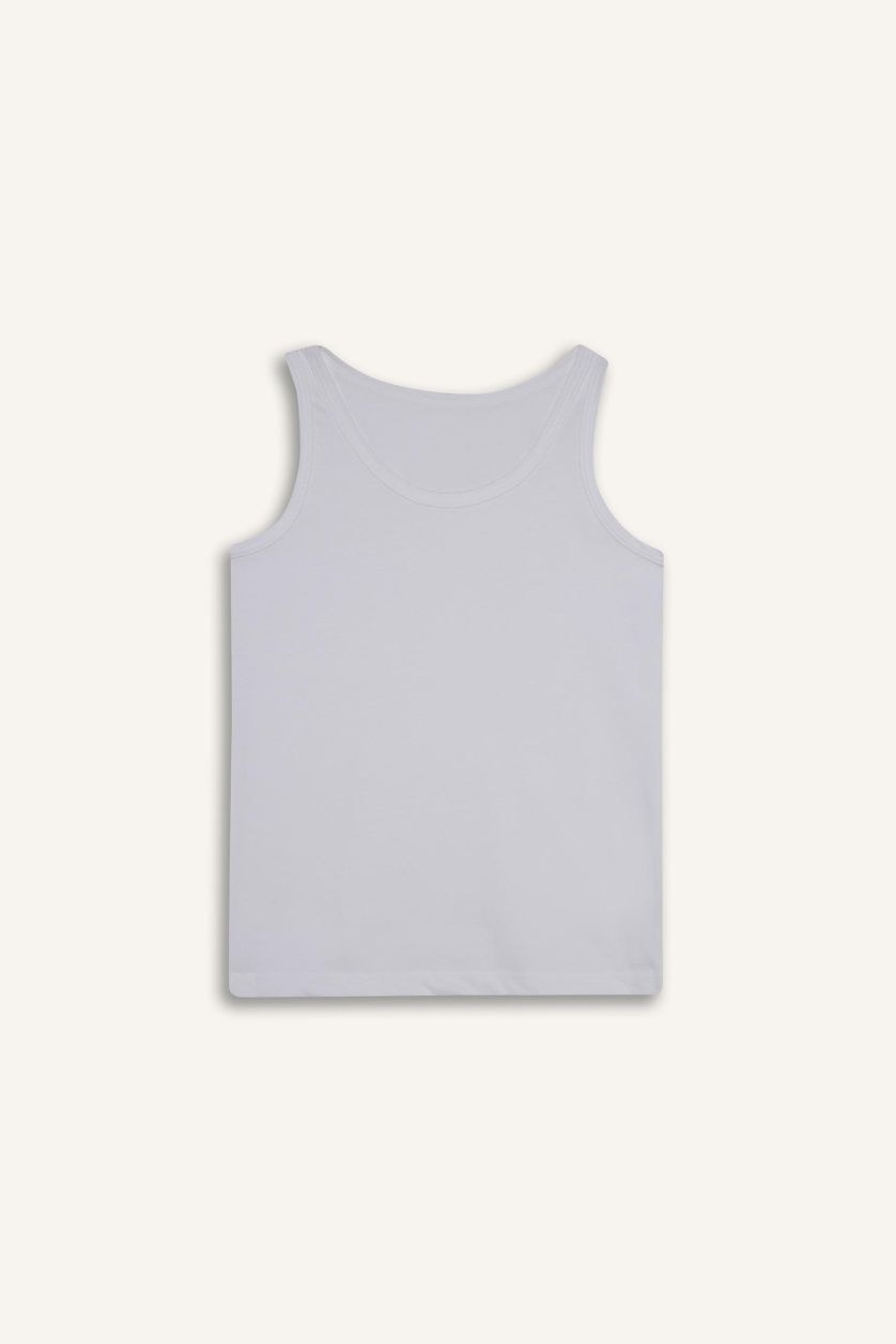 BOYS & TEENS White Boy 5 Piece Undershirt Tank Top