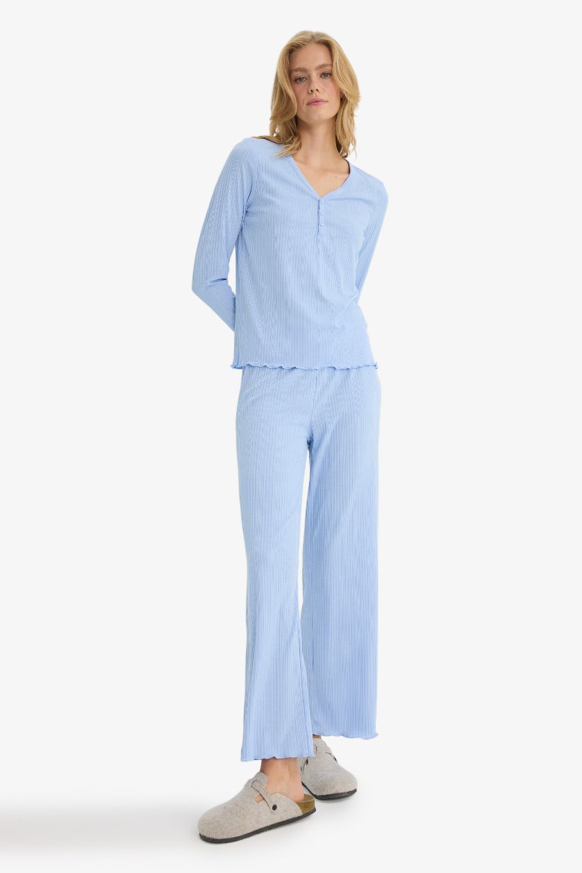 WOMAN Light Blue Fall in Love 2 piece Regular Fit Pyjama Set