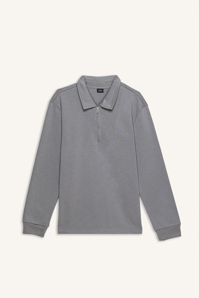 MAN Dark Grey Regular Fit Long Sleeve Sweatshirt