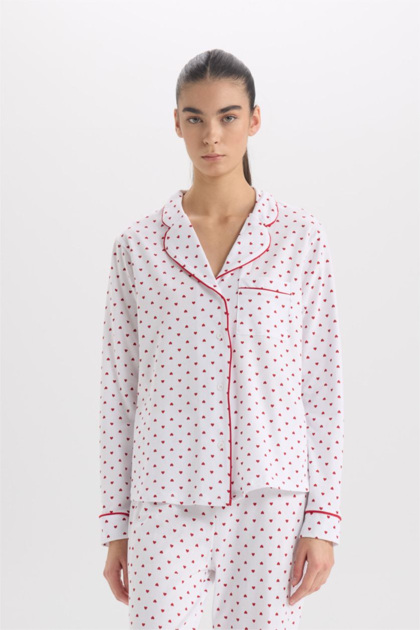 WOMAN Ecru Fall in Love Christmas Themed 2 Piece Pajama Set