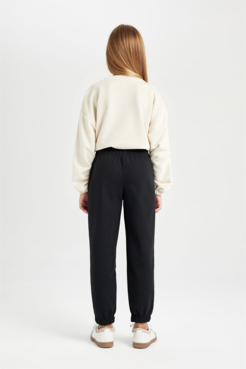 بناتي أسود بنطلون سويت بانتس جوجر بناتي