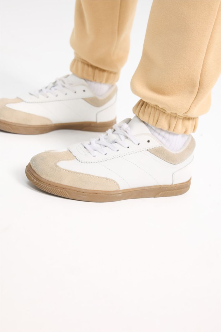 FILLES Beige Pantalon de Jogging imprimé avec taille et bas élastiques Coupe standard pour fille