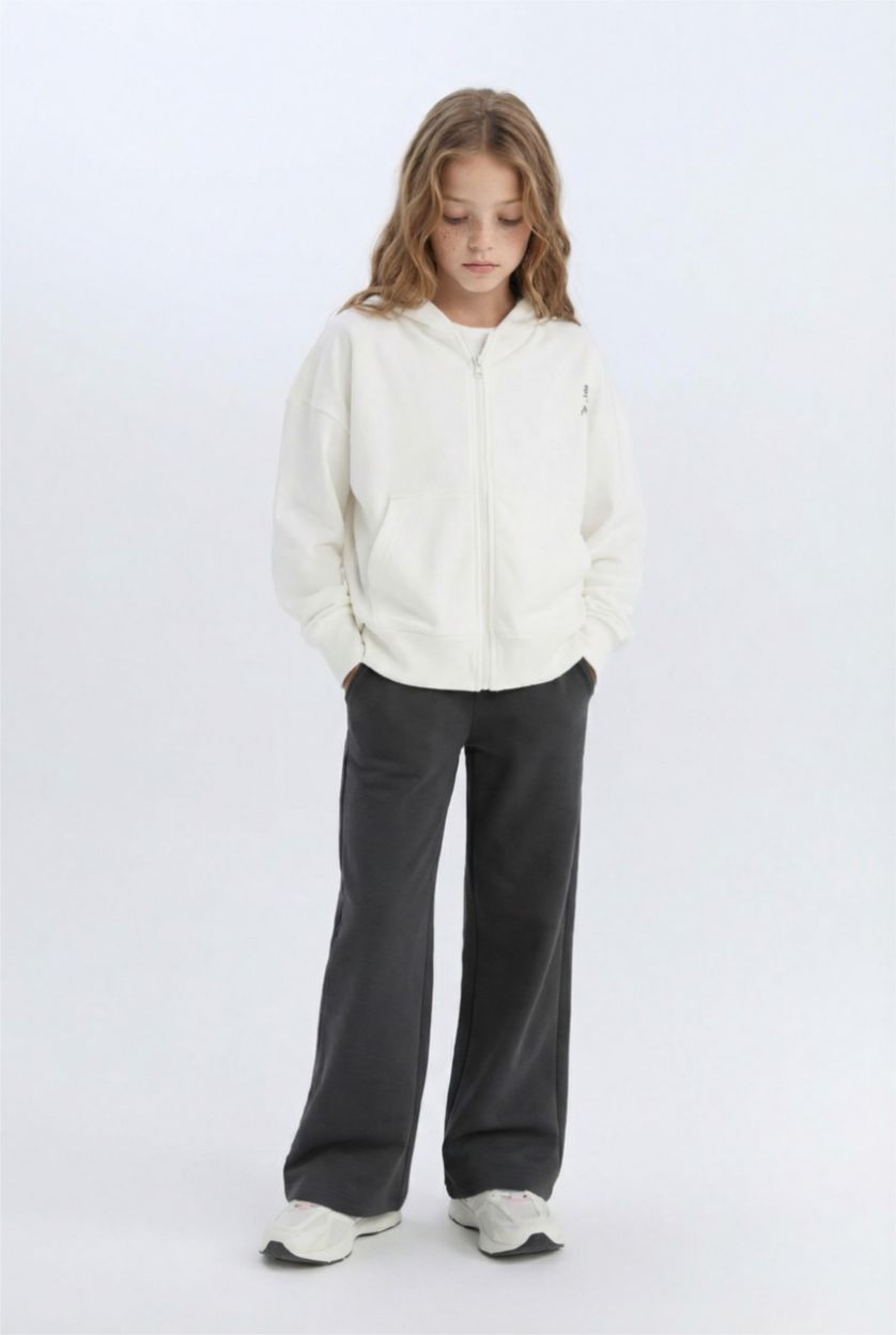 بنات أنثرا سروال قماش سميك واسع