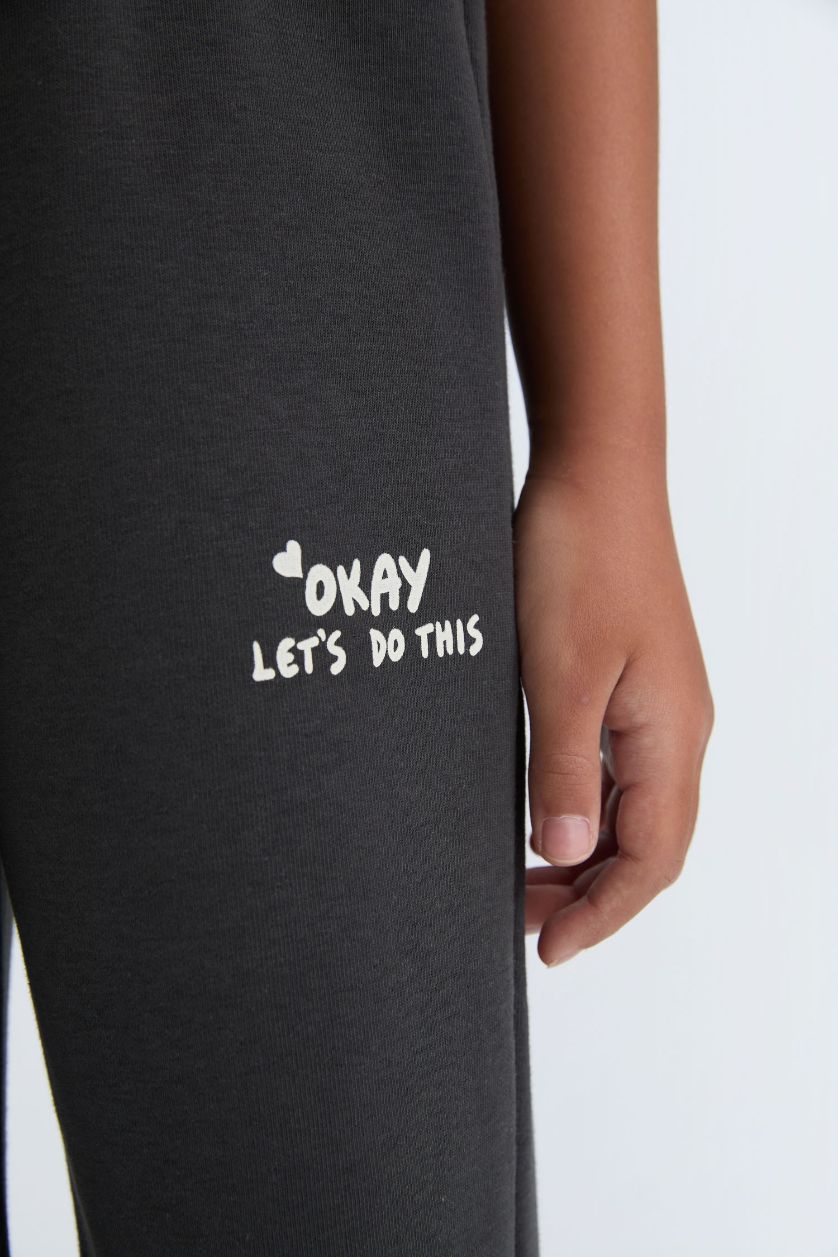 بنات أنثرا سروال قماش سميك واسع