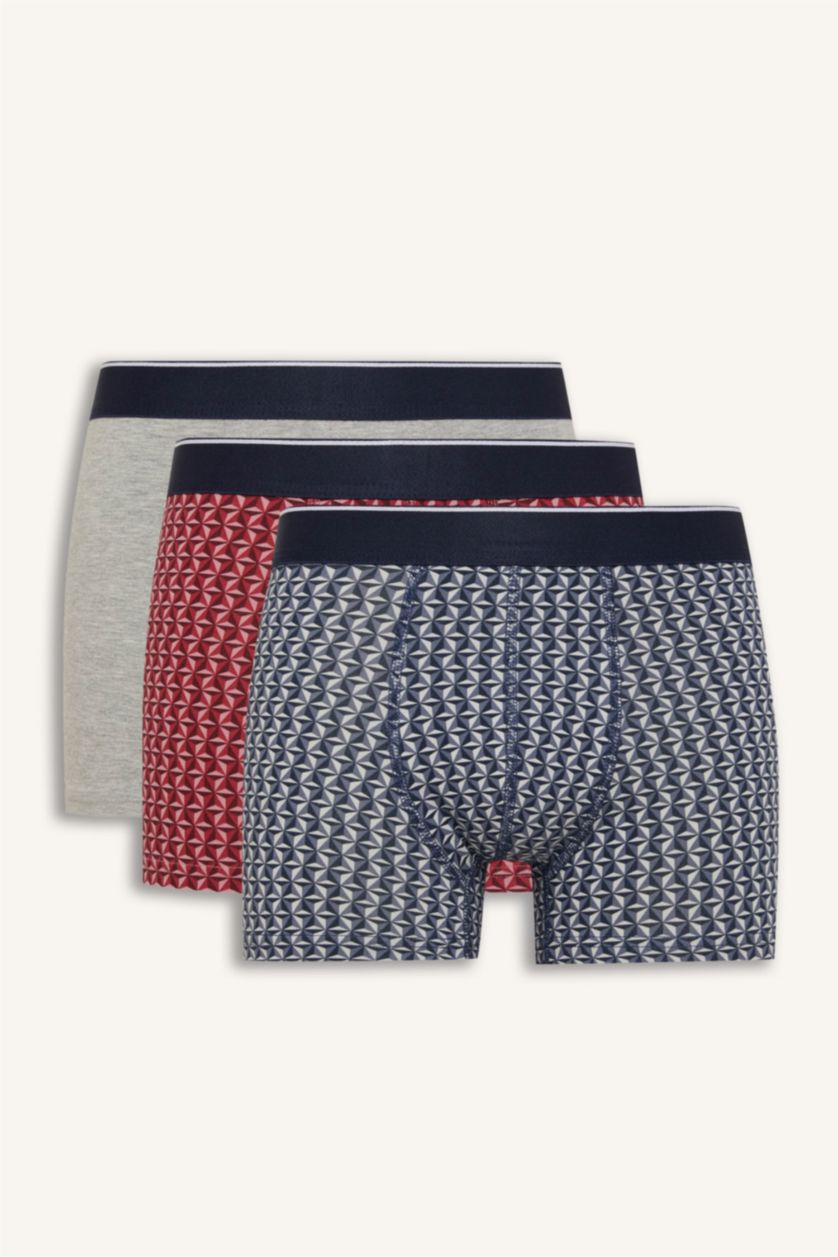 Erkek Lacivert Regular Fit 3'lü Boxer