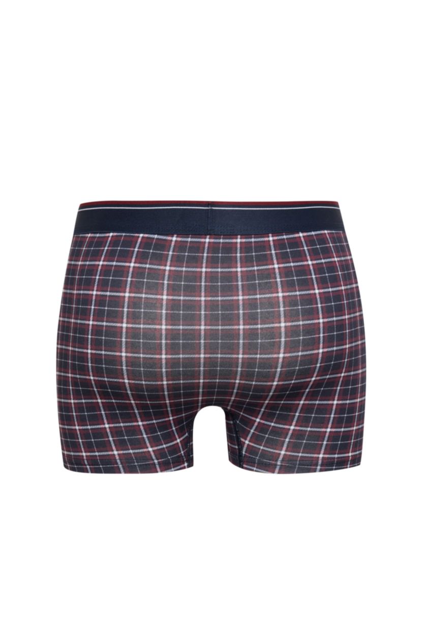 Erkek Lacivert Regular Fit Kareli 3'lü Boxer