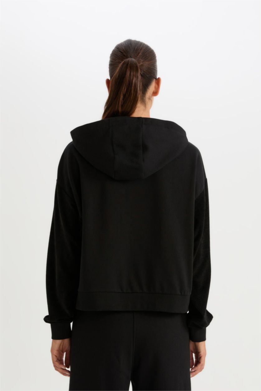 Kadın Siyah NBA Miami Heat Kapüşonlu Kalın Sweatshirt