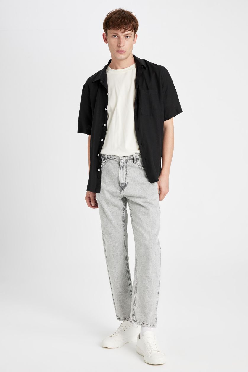 MAN Light Grey 90's Slim Fit High Waist Narrow Leg Jeans